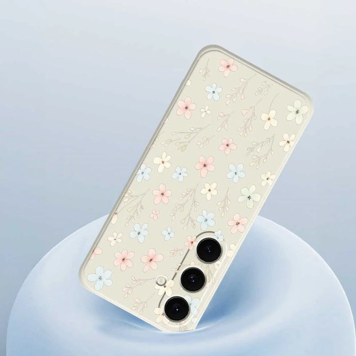For Samsung Galaxy A37 5G Case Small Flower Branches Pattern Printing Straight Edge TPU Phone Back Cover - Green - 5