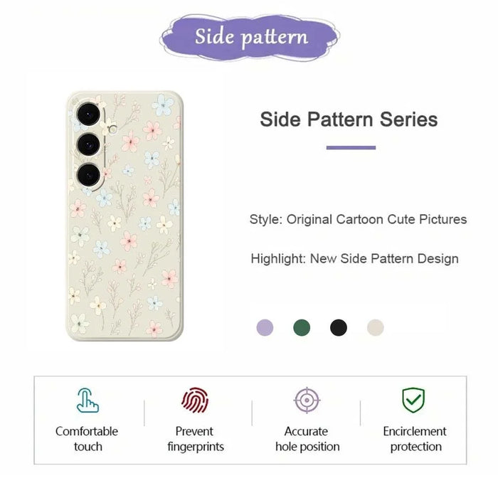 For Samsung Galaxy A57 5G Case Small Flower Branches Pattern Printing Straight Edge TPU Phone Back Cover - Beige - 2