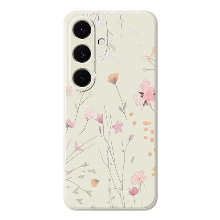 For Samsung Galaxy A57 5G Case Flower Pattern Printing Straight Edge TPU Phone Back Cover - Beige - 1