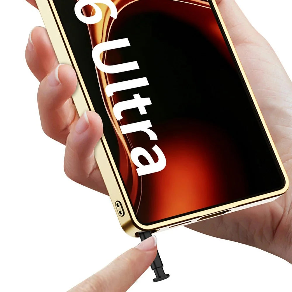 GKK For Samsung Galaxy S26 Ultra Case Deer Pattern Electroplated Frame Leather TPU PC Phone Cover - Carbon Fiber Texture - 4