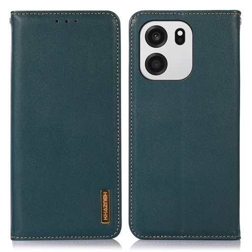 KHAZNEH For OnePlus Nord CE6 5G / Nord 6 5G / Turbo 6V 5G / Turbo 6 5G Case Wallet Genuine Cow Leather Phone Cover Nappa Texture - Green - 1