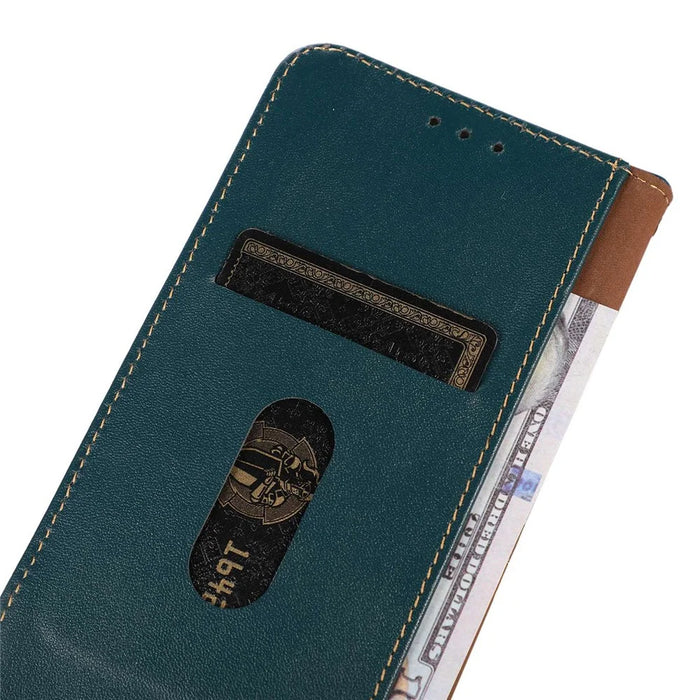 KHAZNEH For OnePlus Nord CE6 5G / Nord 6 5G / Turbo 6V 5G / Turbo 6 5G Case Wallet Genuine Cow Leather Phone Cover Nappa Texture - Green - 5