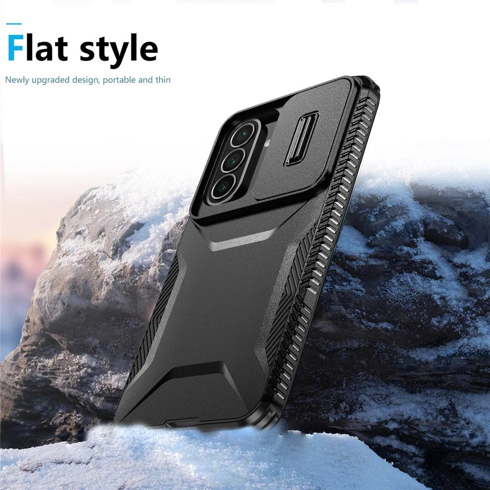 For Samsung Galaxy A57 5G Case Camshield TPU + PC Phone Cover Non-Slip Side Edge - Black - 5