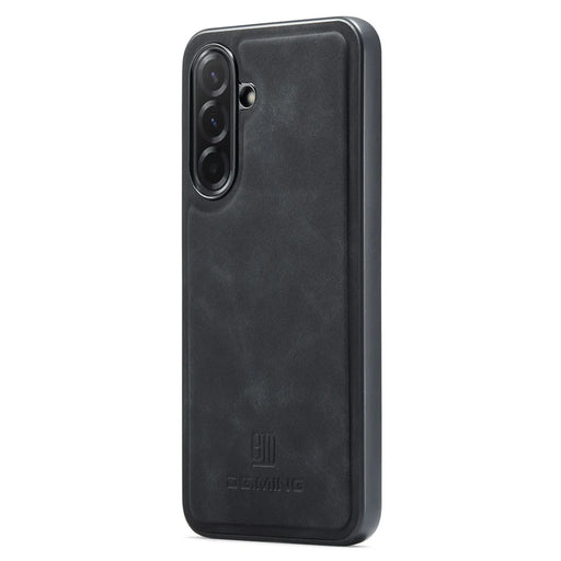 DG.MING For Samsung Galaxy A37 5G Case PU Leather Covered PC + TPU Hybrid Phone Shell - Black - 1