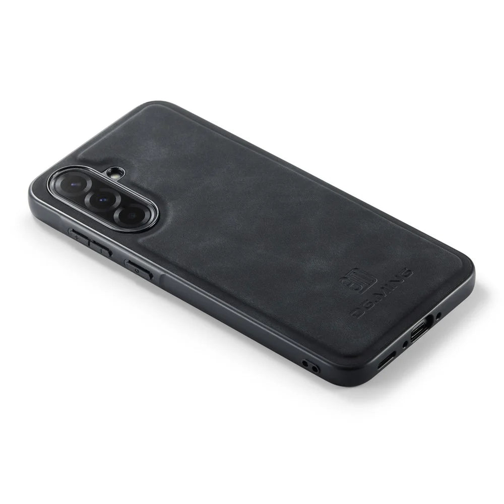 DG.MING For Samsung Galaxy A37 5G Case PU Leather Covered PC + TPU Hybrid Phone Shell - Black - 7