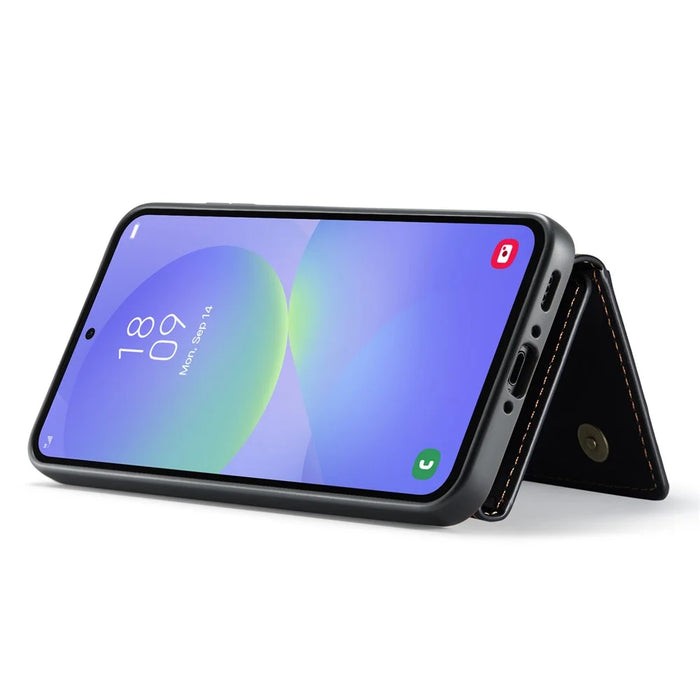 DG.MING M2 Series for Samsung Galaxy A37 5G Magnetic Case PU + PC + TPU Phone Cover Detachable Wallet Kickstand - Black - 4