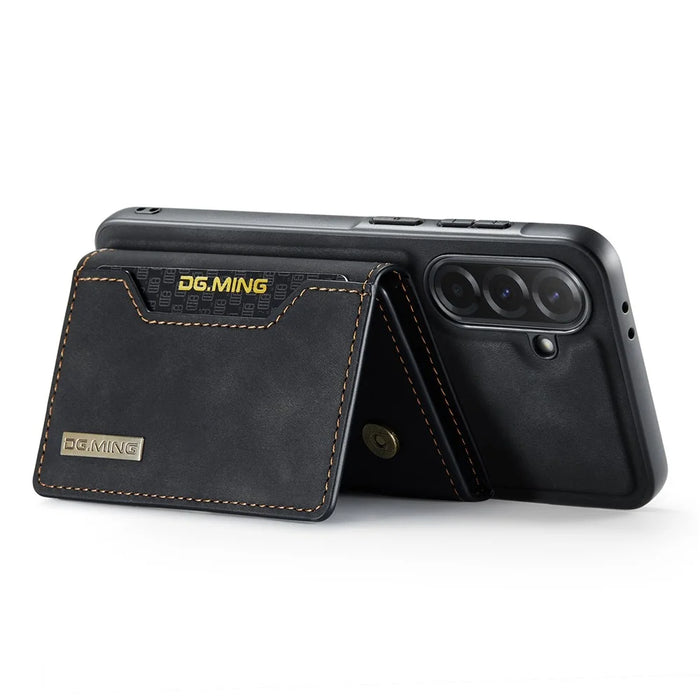 DG.MING M2 Series for Samsung Galaxy A37 5G Magnetic Case PU + PC + TPU Phone Cover Detachable Wallet Kickstand - Black - 5