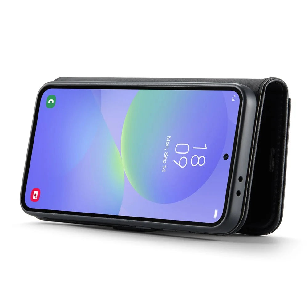 DG.MING for Samsung Galaxy A37 5G Leather Wallet Case Detachable 2 in 1 Split Leather Phone Cover - Black - 2
