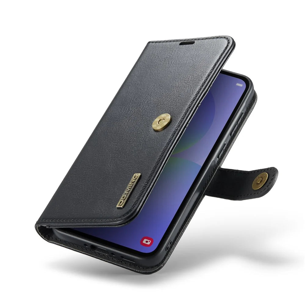DG.MING for Samsung Galaxy A37 5G Leather Wallet Case Detachable 2 in 1 Split Leather Phone Cover - Black - 4