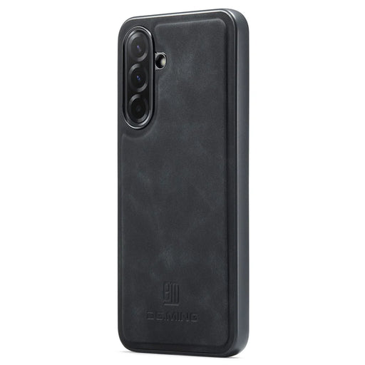 DG.MING For Samsung Galaxy A57 5G Case PU Leather Covered PC + TPU Hybrid Phone Shell - Black - 1