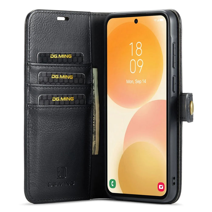 DG.MING for Samsung Galaxy A57 5G Leather Wallet Case Detachable 2 in 1 Split Leather Phone Cover - Black - 3