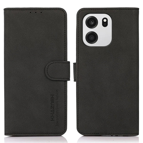 KHAZNEH For OnePlus Nord CE6 5G / Nord 6 5G / Turbo 6V 5G / Turbo 6 5G Case Anti Scratch PU Leather Wallet Stand Phone Cover - Black - 1