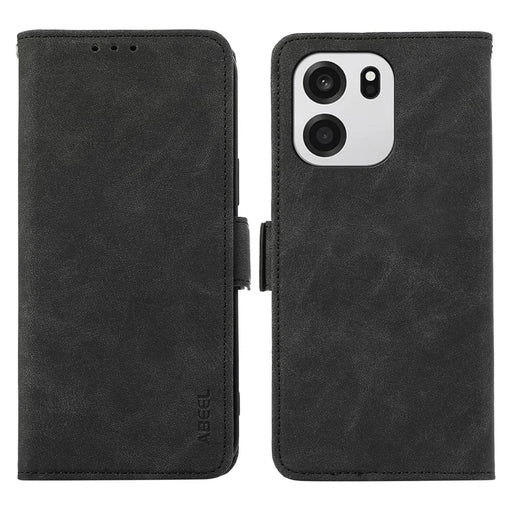ABEEL For OnePlus Nord CE6 5G / Nord 6 5G / Turbo 6V 5G / Turbo 6 5G Case PU Leather Folio Stand View RFID Blocking Phone Cover - Black - 1