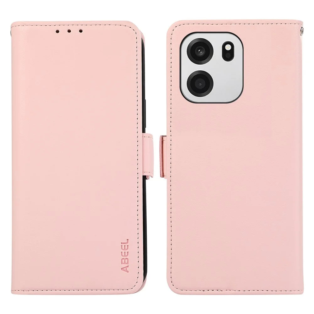 ABEEL For OnePlus Nord CE6 5G / Nord 6 5G / Turbo 6V 5G / Turbo 6 5G Case Leather Phone Cover with RFID Blocking Wallet - Pink - 1