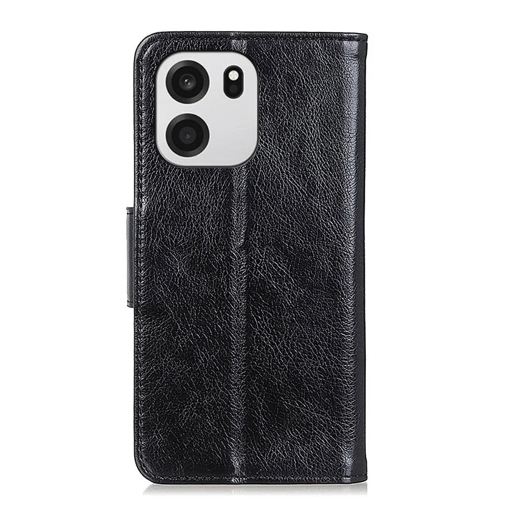 For OnePlus Nord CE6 5G / Nord 6 5G / Turbo 6V 5G / Turbo 6 5G Case Nappa Texture Split Leather Wallet Phone Cover - Black - 7