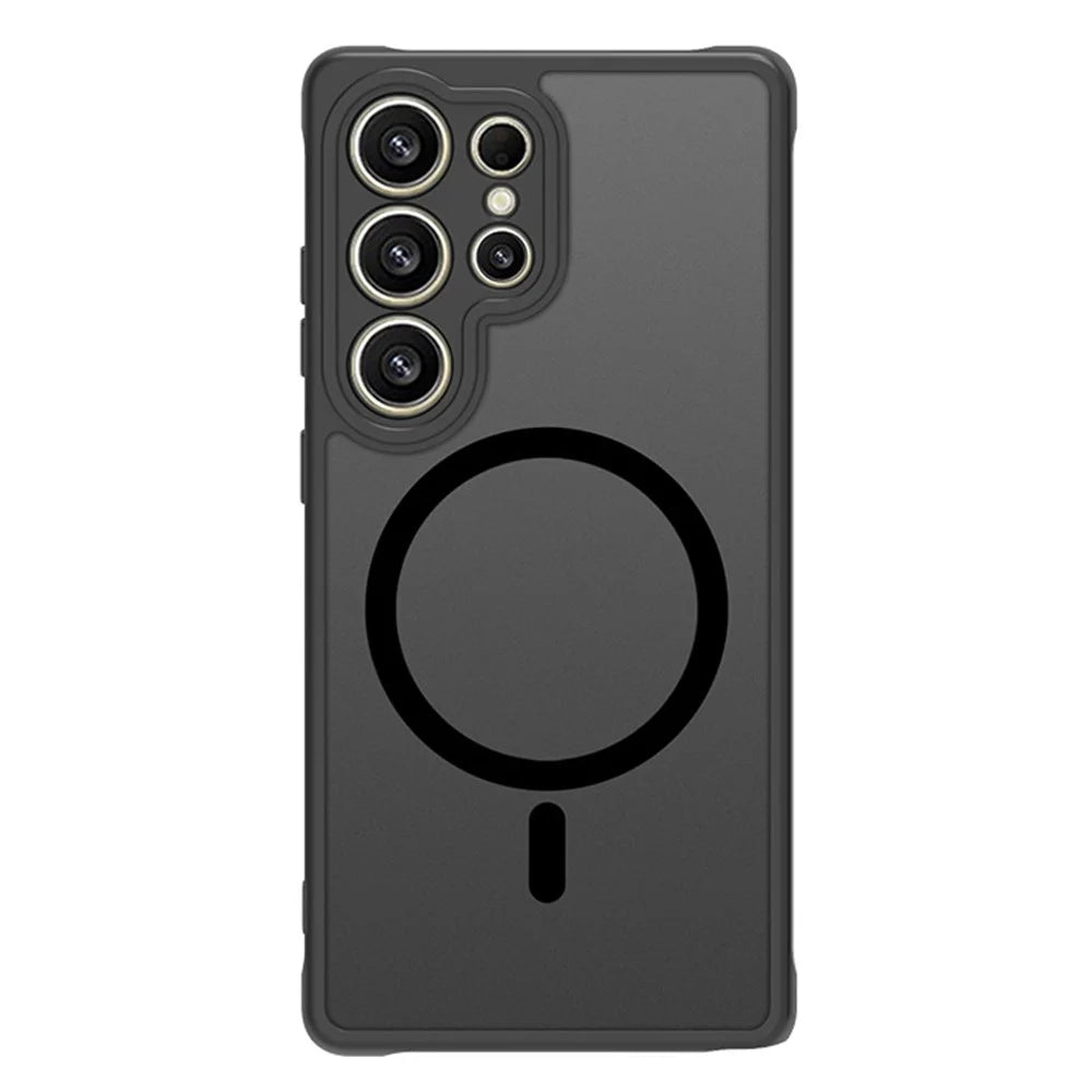 For Samsung Galaxy S26 Ultra Magnetic Case Skin-Touch PC + TPU Matte Back Cover - Black - 2