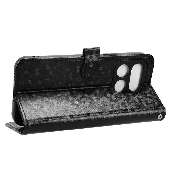 For Realme 16 Pro 5G Wallet Case Dot Pattern Imprint PU Leather Phone Cover with Wrist Strap - Black - 3