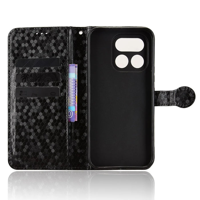 For Realme 16 Pro 5G Wallet Case Dot Pattern Imprint PU Leather Phone Cover with Wrist Strap - Black - 4