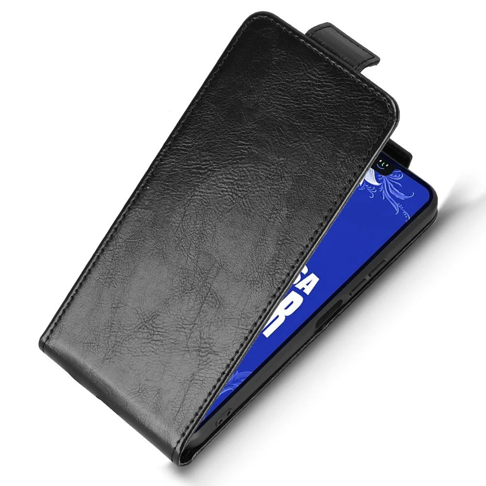 For TECNO Spark Go 3 Stand Case Magnetic Clasp Vertical Flip Leather Phone Cover with Card Holder - Black - 5