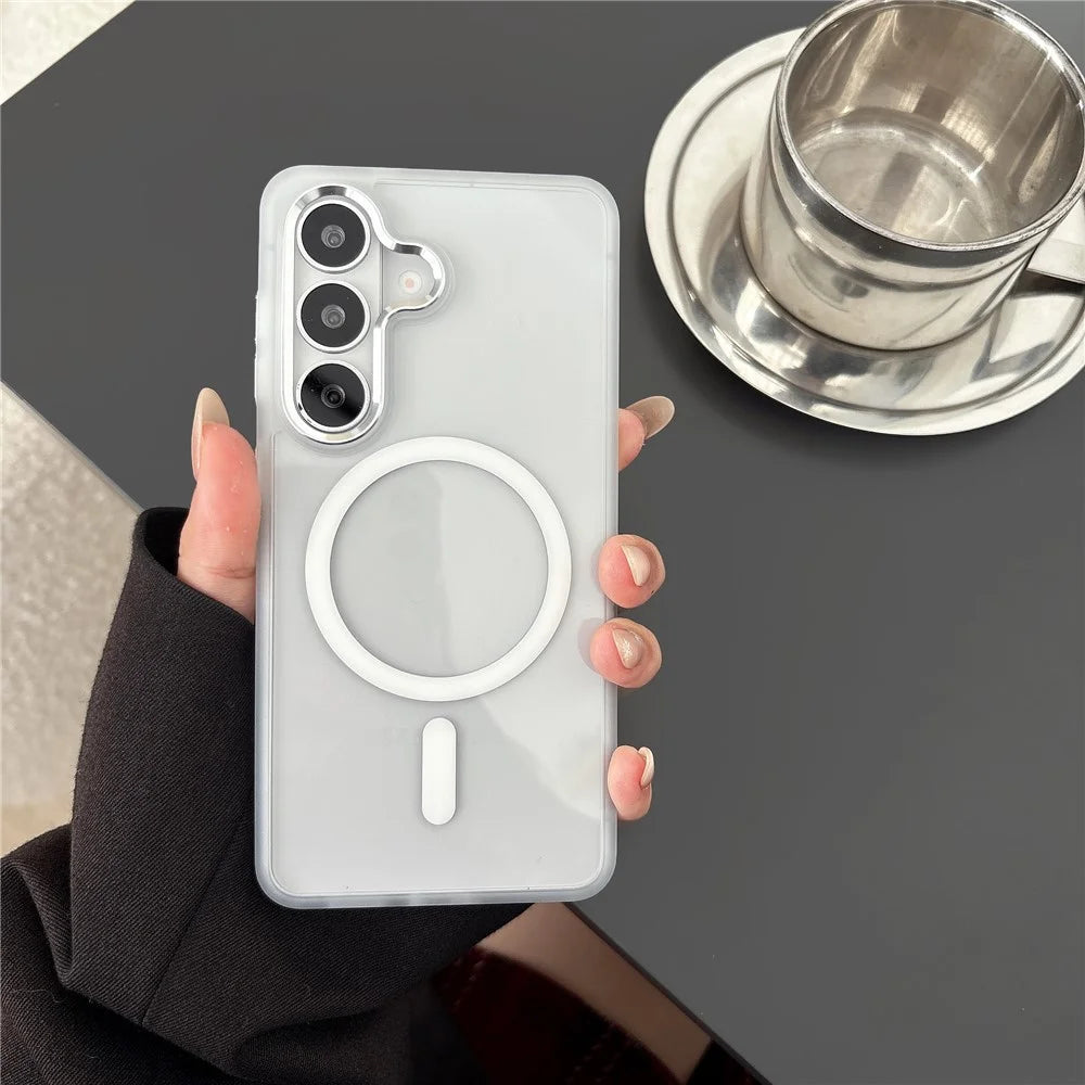 For Samsung Galaxy S26 Magnetic Case Anti-Drop TPU + PC Phone Cover - White - 2