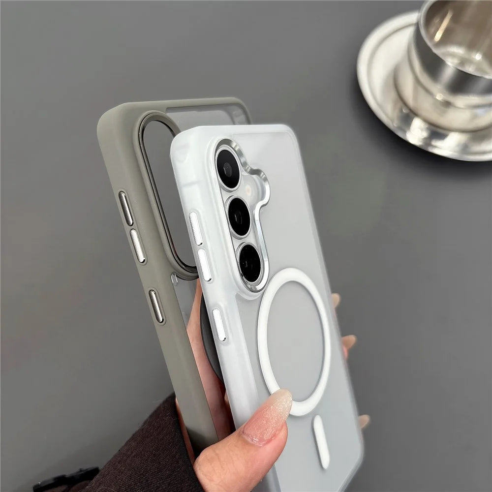 For Samsung Galaxy S26 Magnetic Case Anti-Drop TPU + PC Phone Cover - White - 6