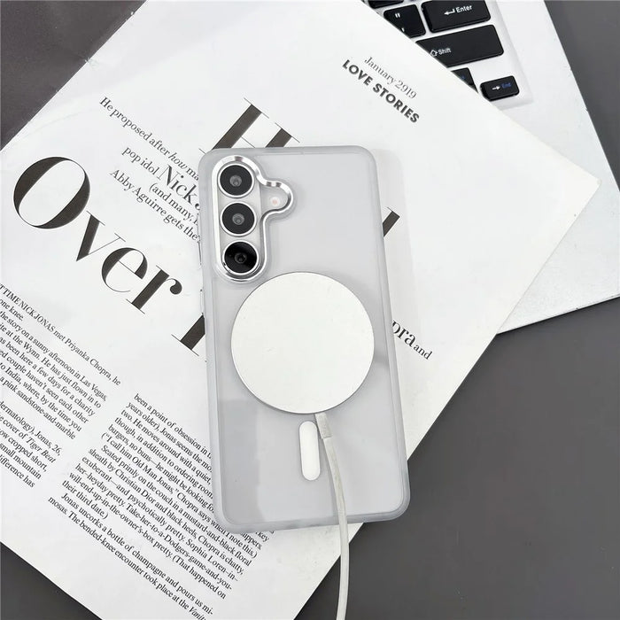 For Samsung Galaxy S26+ Magnetic Case Anti-Drop TPU + PC Phone Cover - White - 4