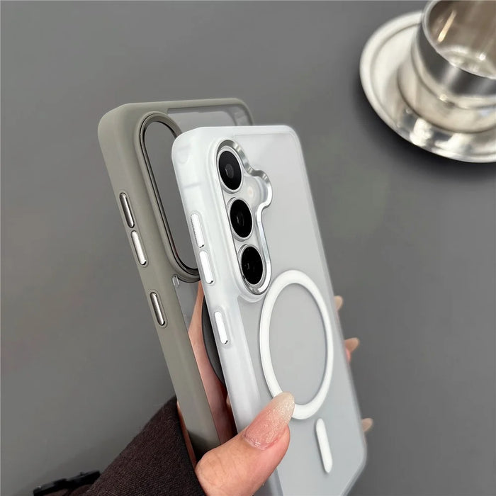 For Samsung Galaxy S26+ Magnetic Case Anti-Drop TPU + PC Phone Cover - White - 6