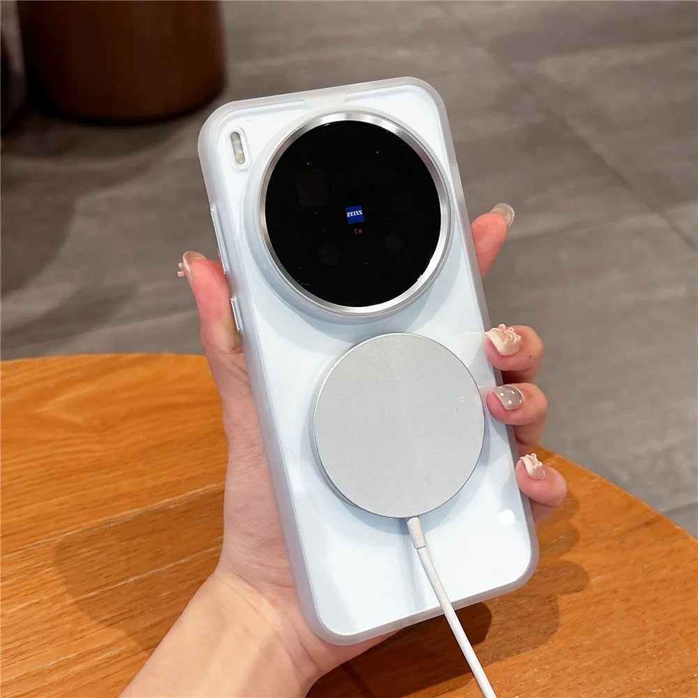 For vivo X300 5G Magnetic Case Anti-Drop TPU + PC Phone Cover - White - 5