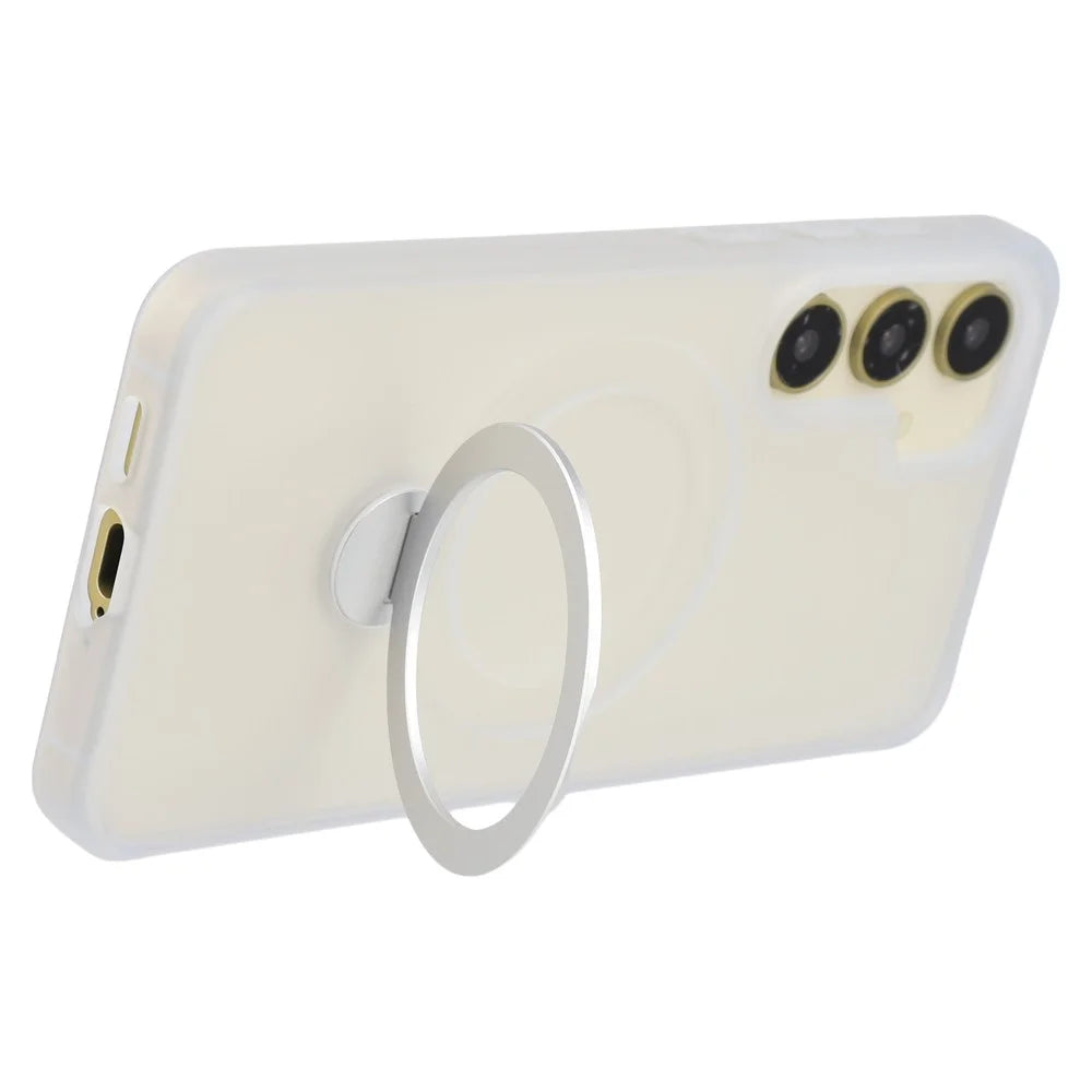 For Samsung Galaxy S26 Magnetic Case Rotary Ring Kickstand TPU + PC Phone Cover - White - 5