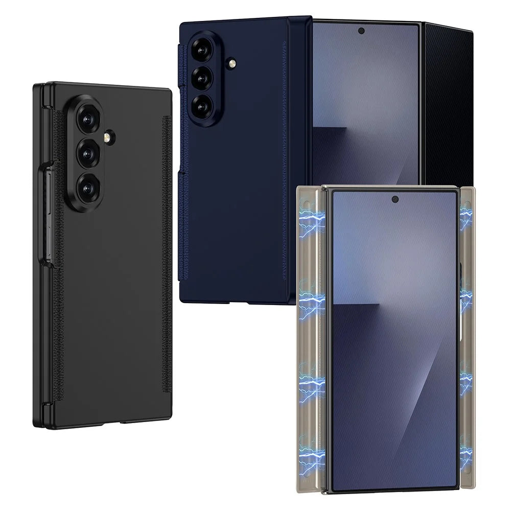 GKK For Samsung Galaxy Z TriFold 5G Case with Tempered Glass Front Screen Film Dual Magnetic Hinge Hard PC Foldable Phone Cover - Black - 2
