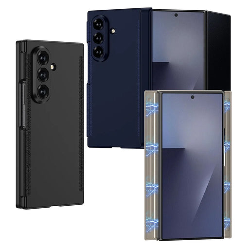 GKK For Samsung Galaxy Z TriFold 5G Case with Tempered Glass Front Screen Film Dual Magnetic Hinge Hard PC Foldable Phone Cover - Black - 2