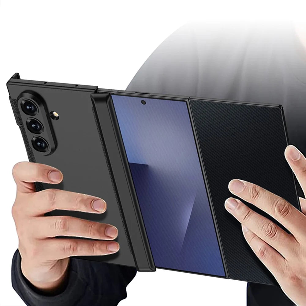 GKK For Samsung Galaxy Z TriFold 5G Case with Tempered Glass Front Screen Film Dual Magnetic Hinge Hard PC Foldable Phone Cover - Black - 7