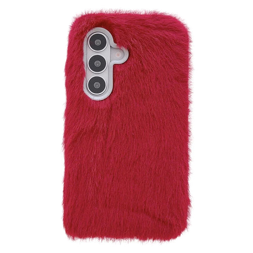 For Samsung Galaxy S26 Phone Case Soft Plush Fuzzy Fur TPU Protective Cover - Red - 1