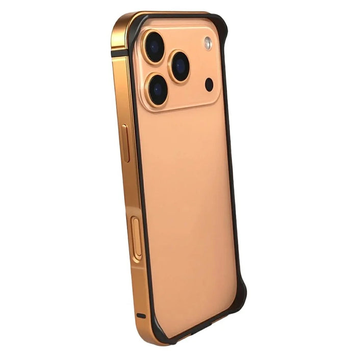 For iPhone 17 Pro Bumper Case Aluminum Alloy TPU Anti-drop Protective Frame Phone Cover - Orange - 1