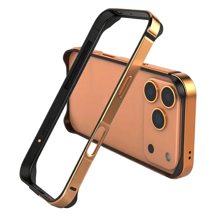 For iPhone 17 Pro Bumper Case Aluminum Alloy TPU Anti-drop Protective Frame Phone Cover - Orange - 2