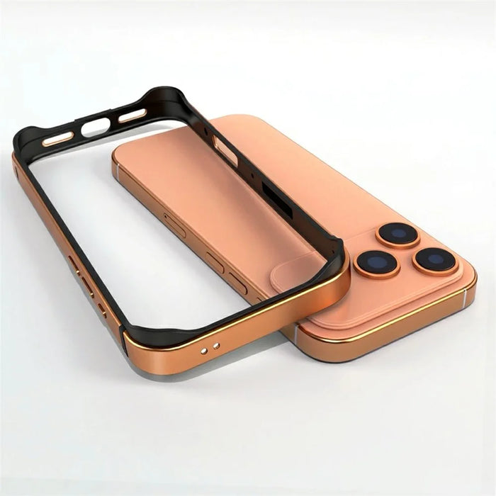 For iPhone 17 Pro Bumper Case Aluminum Alloy TPU Anti-drop Protective Frame Phone Cover - Orange - 5
