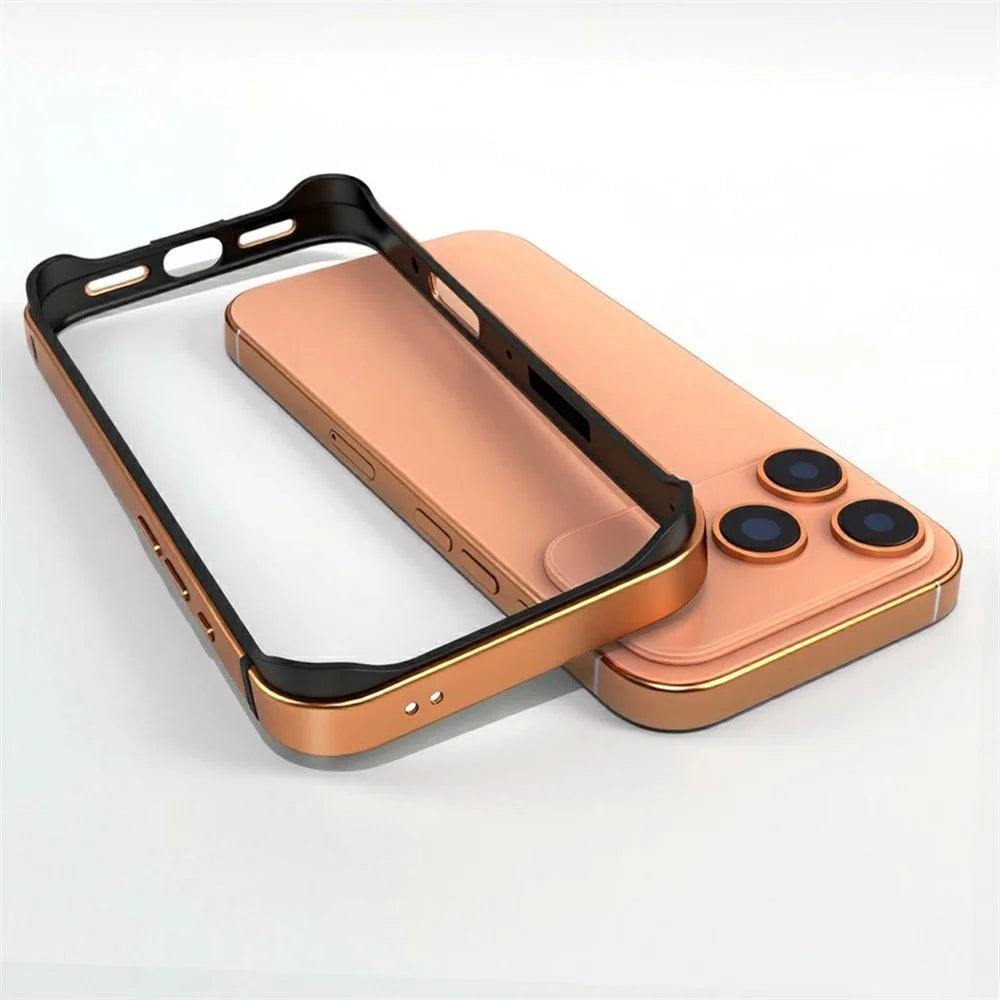 For iPhone 17 Pro Max Bumper Case Aluminum Alloy TPU Anti-drop Protective Frame Phone Cover - Orange - 5