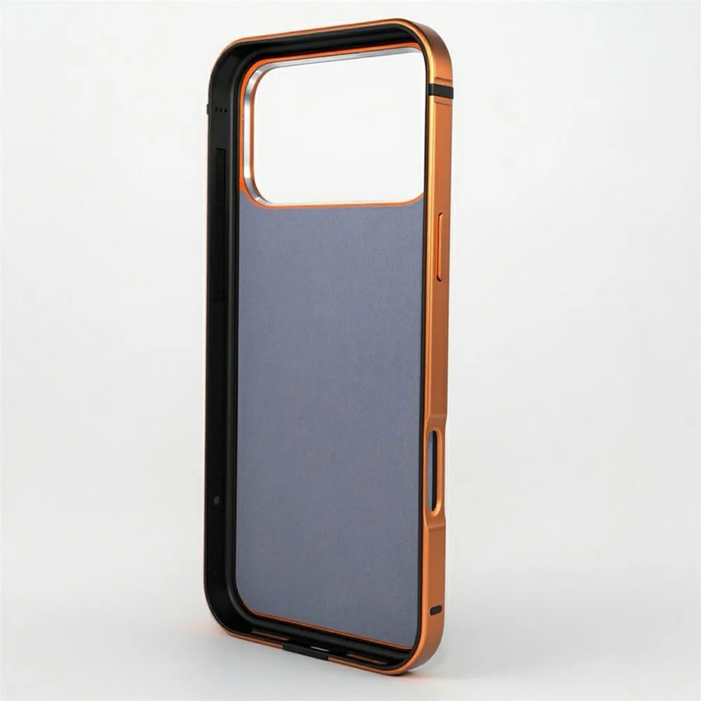 For iPhone 17 Pro Max Aluminum Alloy Magnetic Case Compatible with MagSafe Shockproof Phone Cover - Orange - 6