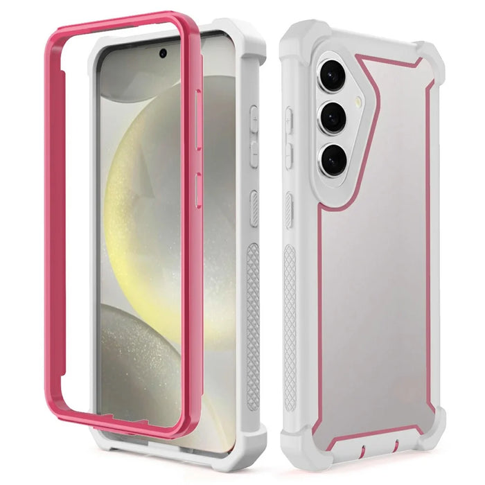 For Samsung Galaxy S26+ Case Clear Detachable 2 in 1 Shockproof TPU + PC Phone Back Cover - Pink - 1
