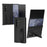 For Samsung Galaxy Z TriFold 5G Case Card Slot Kickstand Wristband Hard PC Phone Cover with Tempered Glass Film - Black - 1