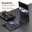 For Samsung Galaxy Z TriFold 5G Case Card Slot Kickstand Wristband Hard PC Phone Cover with Tempered Glass Film - Black - 3