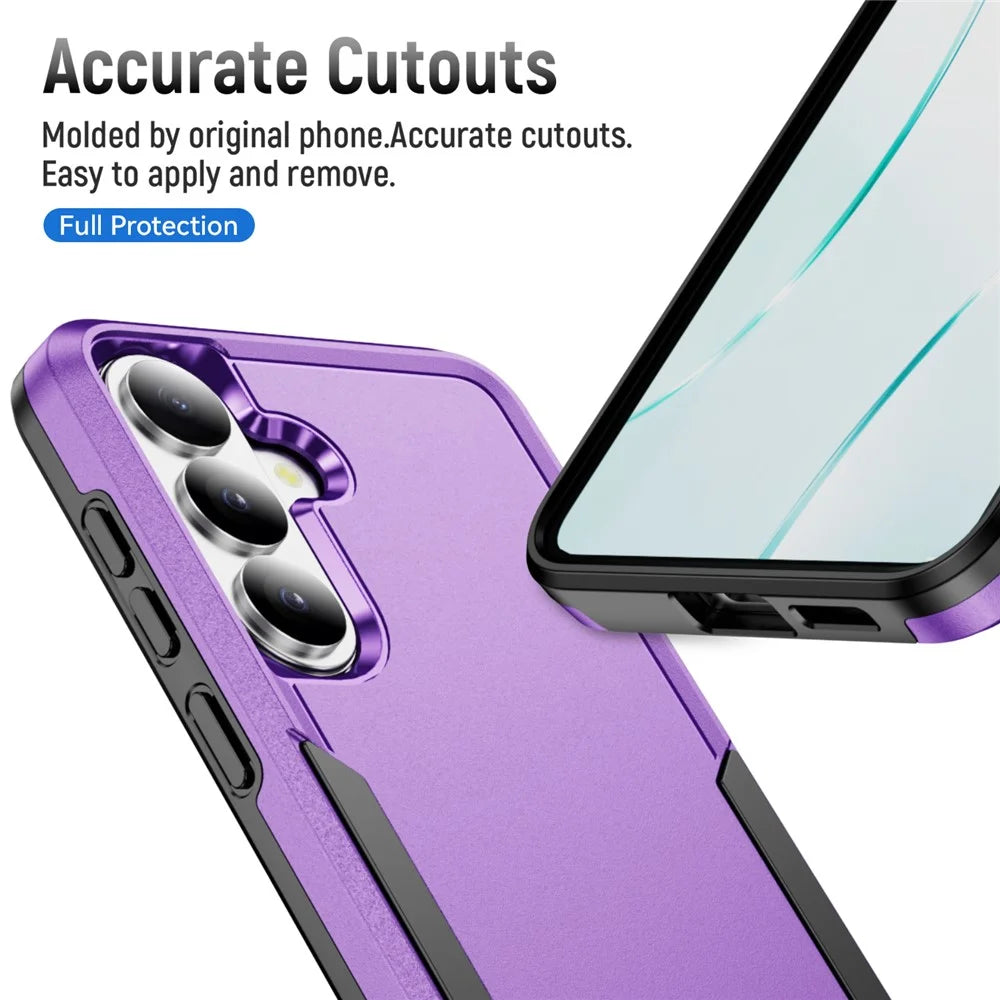 For Samsung Galaxy S26+ Case PC + TPU Military Grade Drop Protective Phone Cover - Purple + Black - 6