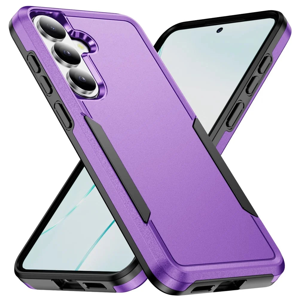 For Samsung Galaxy S26 Case PC + TPU Military Grade Drop Protective Phone Cover - Purple + Black - 1
