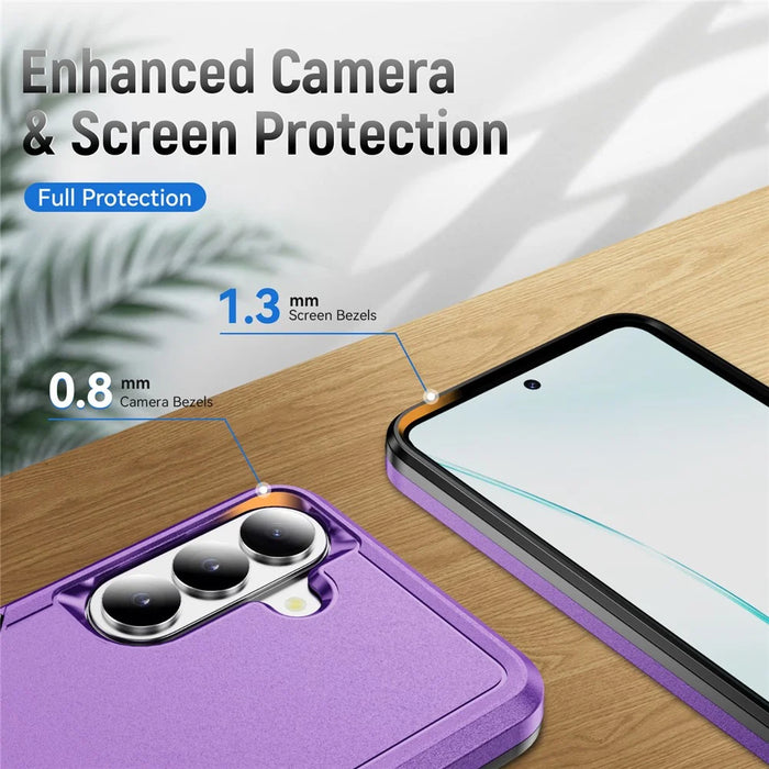 For Samsung Galaxy S26 Case PC + TPU Military Grade Drop Protective Phone Cover - Purple + Black - 4