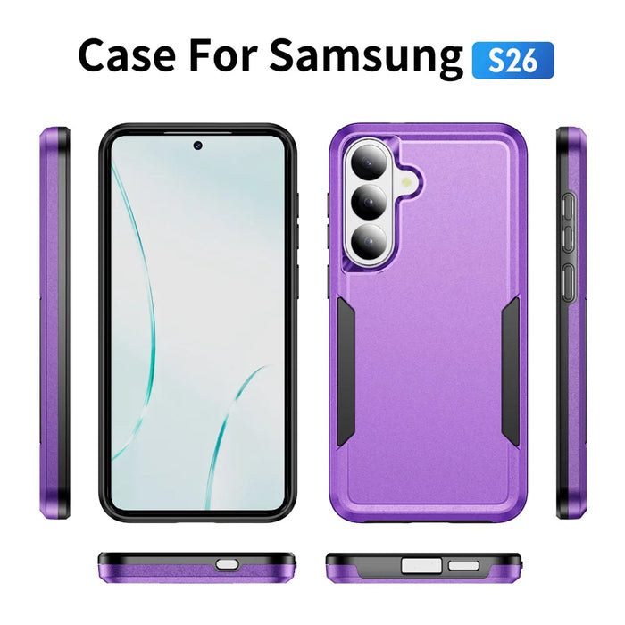 For Samsung Galaxy S26 Case PC + TPU Military Grade Drop Protective Phone Cover - Purple + Black - 7
