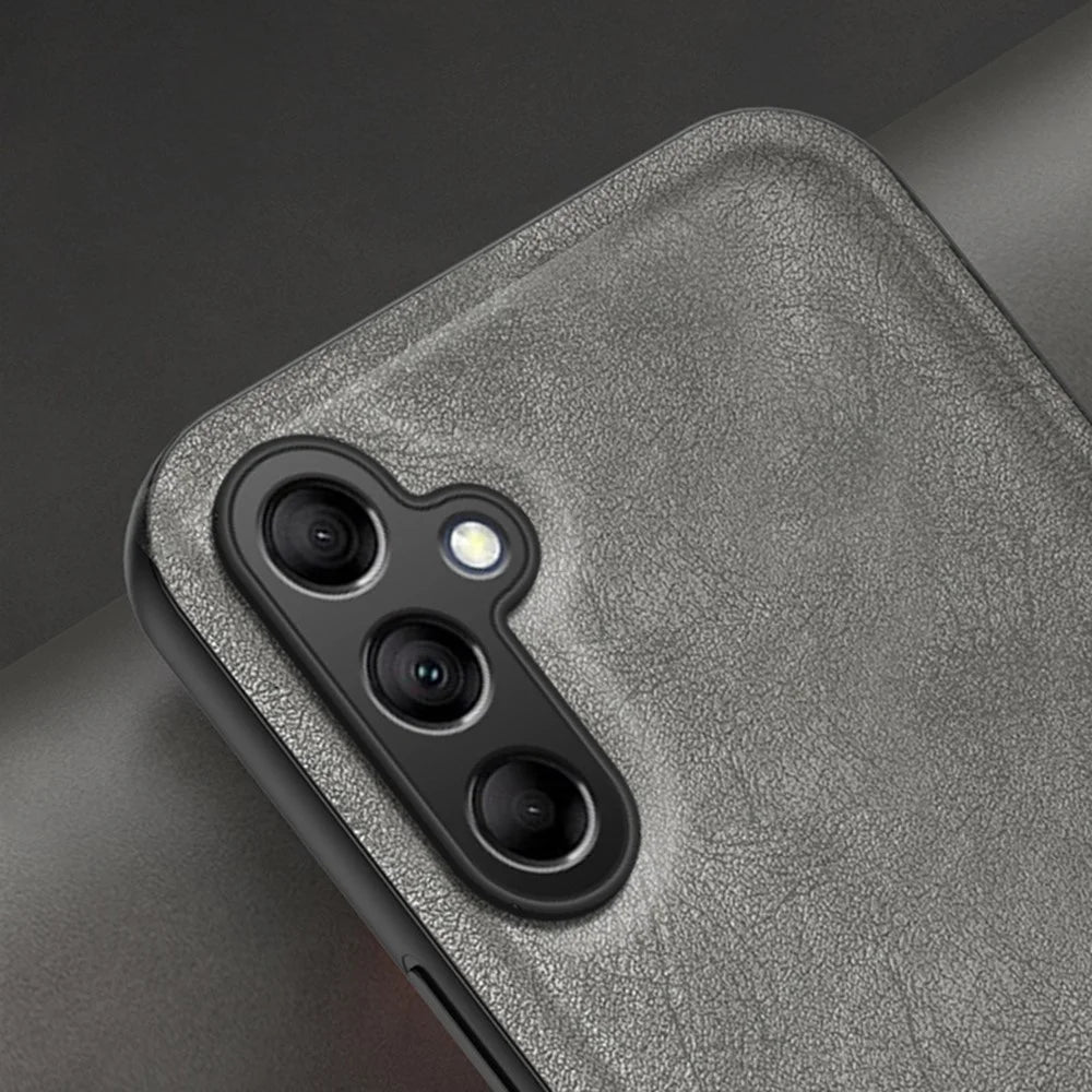 For Samsung Galaxy S25 FE Case Retro Texture Matte TPU + PU Leather Back Cover Support Magnetic Car Holder - Purple - 7