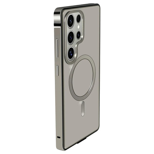 For Samsung Galaxy S25 Ultra Aluminum Alloy Magnetic Case Shockproof Phone Cover - Grey - 1