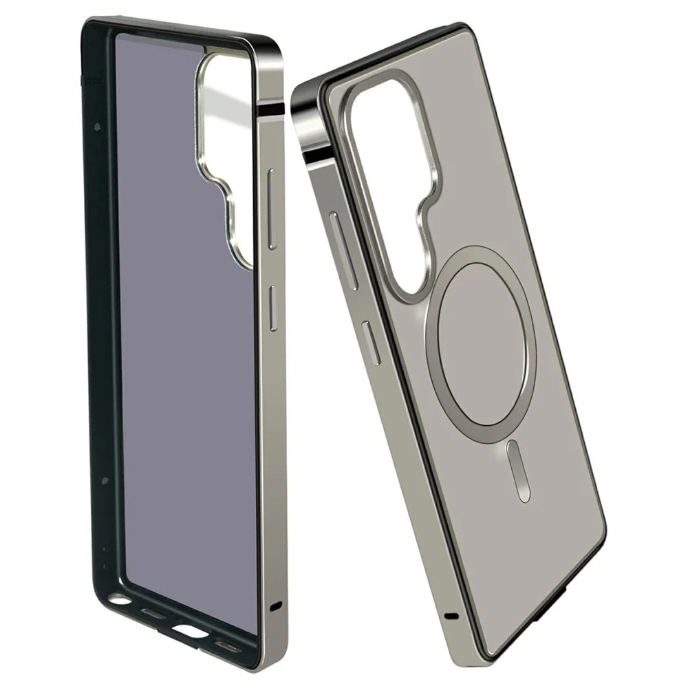 For Samsung Galaxy S25 Ultra Aluminum Alloy Magnetic Case Shockproof Phone Cover - Grey - 3