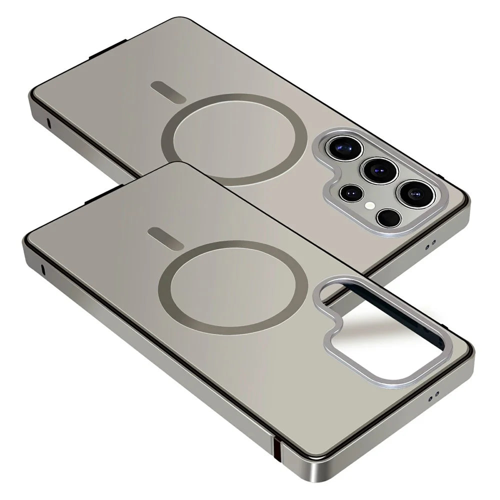 For Samsung Galaxy S25 Ultra Aluminum Alloy Magnetic Case Shockproof Phone Cover - Grey - 4