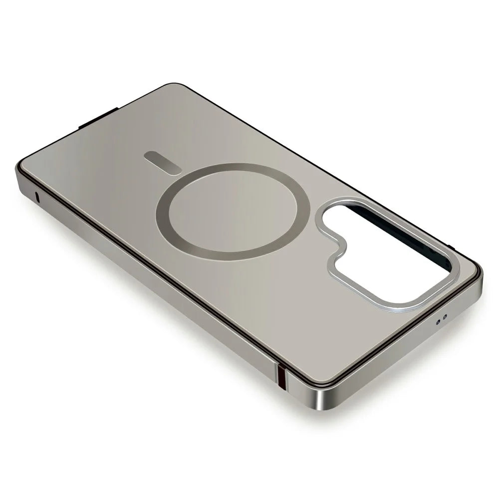 For Samsung Galaxy S25 Ultra Aluminum Alloy Magnetic Case Shockproof Phone Cover - Grey - 5